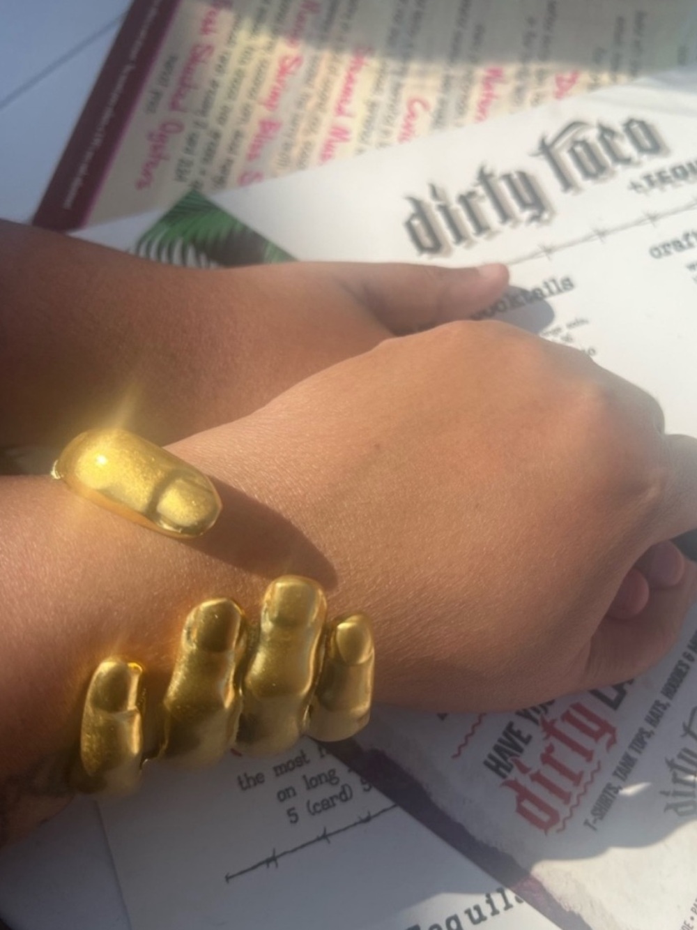 Bold Gold Sculptural Cuff Bracelet